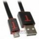 Kabel USB-Micro USB 2.0 czarn 1m 2.4A płaski Slim NEPOWER