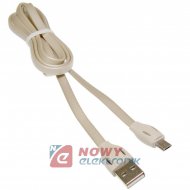 Kabel USB-Micro 1m WESDAR snake 2A z podśw. końcówką microUSB HQ T6 LED
