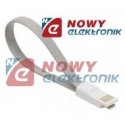 Kabel USB-mikro USB z magnesem szare krótki do Power BANK