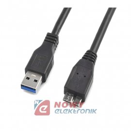 Kabel USB 3.0 Wt.A/microUSB 1.8m mikro B Micro B dysk
