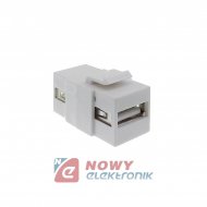 Łącznik USB 2.0 keystone biały Adapter, moduł Mediabox 45x45