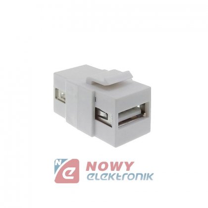 Łącznik USB 2.0 keystone biały Adapter, moduł Mediabox 45x45