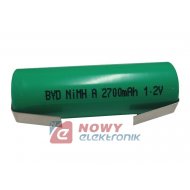 Akumulator do pakietu BYD A 2700 ZB 1,2V  17x49mm  2,7Ah z blaszkami