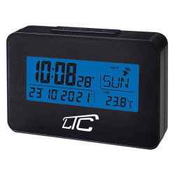 Budzik Cyfrowy LCD z termometr. LED Zegar, termometr, czarny-Dom i Ogród