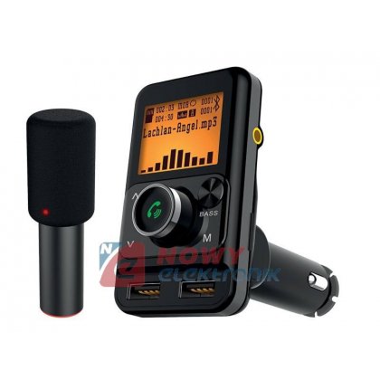 Transmiter FM LTC TR225 BT 12-24 Bluetooth ładow.2,4A microSD