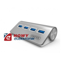 HUB USB 3.0 4-port. aluminiowy | biurkowy Y-3186 Unitek-Komputery i Tablety