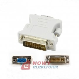 Adapter gn.VGA - wt. DVI-I 24+5 pin NEPOWER przejście SVGA