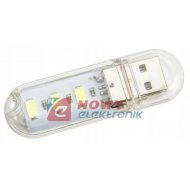 Lampka LED USB MINI 3 DIODY w osłonie USB TYP-A 5V Lampa