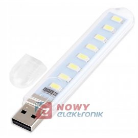 Lampka LED USB MINI 8 DIODY w osłonie USB TYP-A 5V Lampa