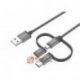 Kabel USB Wt.A - All-in-one Gray USB-C/Lightning/micro Unitek