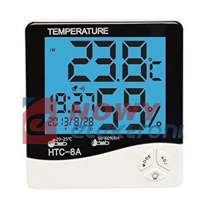 Stacja pogody podświetlenie LED wilgotności LCD HTC-8A miernik higrometr temperatury