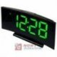 Zegar LED DS-3618L zielony   LED z budzikiem  wygięty łuk