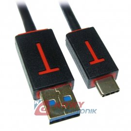 Kabel USB-Type C USB 3.0 3A 1m TYP-C SLIM ANTYPLĄTEK NEPOWER