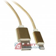 Kabel USB-Apple iPhone 1m     HQ Lightning kolor złoty  USB2.0