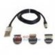 Kabel USB 3w1 Typ-C + mikroUSB + Lightning (iphone)1m srebrny magnetyczny
