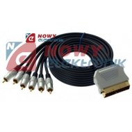 Kabel SCART-6*RCA 1,5m metalizow