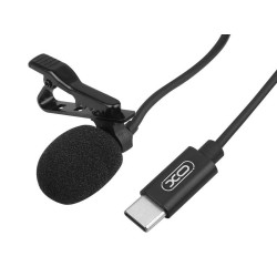 Mikrofon z klipem na kablu 2m wt. USB-C  Czarny do telefonu-Naglosnienie i Estrada