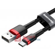 Kabel USB wt.A-USB-C 0.5m BASEUS TYPE-C Black+Red