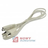 Kabel zasil. sieciowy 2m biały SN-134 2x075 Produkcja krajowa PL