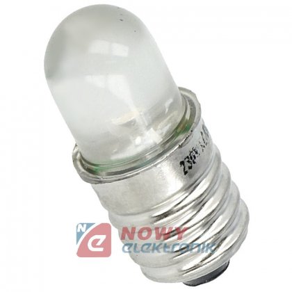 Dioda LED E10 LW-E10 biały  230V AC  1100-1600mcd żarówka