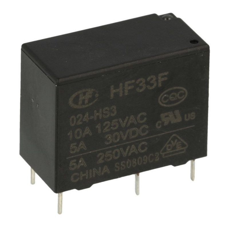 Przekaźnik HF33F 24V (JZC33F) 5A 250VAC/30VDC 1 styk zwierny HF33F-024-Podzespoły Elektroniczne