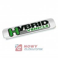Emblemat HYBRID naklejka 3D HYBRYDA CHROM  LAMPA
