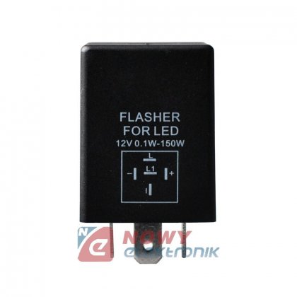 Przekaźnik RE103 LED Flasher 12V do kierunkowskazów LED 5-pin przerywacz