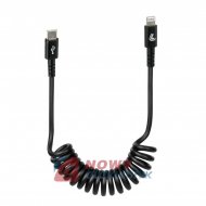 Kabel USB-TYP-C / Apple Spiralny 1m LAMPA