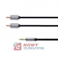 Kabel jack 3,5st-2*RCA 3m K&M Kruger&Matz
