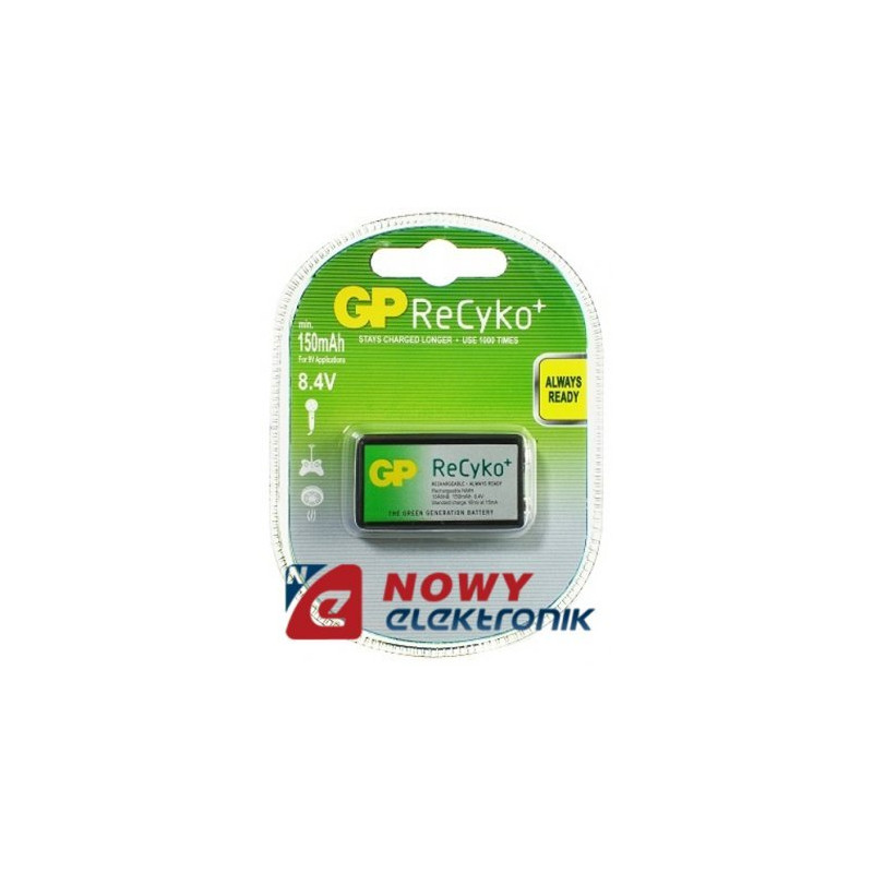 Akum. 6F22 150mAh RECYKO+ GP 8,4V-Akumulatory i Ładowarki