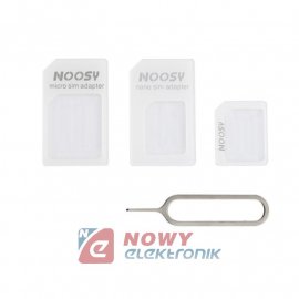 Adapter do kart micro i nano SIM /biały + klucz