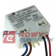 Zasilacz ZI LED 12V/0,5A MPL MPL-06-12LC Impulsowy