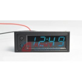 Zegar panelowy LED z termometrem i voltomierzem miernik niebieski