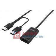 Kabel USB wt.A/gn.A 5m AKTYWNY ze wzmacniaczem UNITEK Y-277 Standard