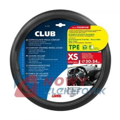 Pokrowiec kierownicy CLUB XS (*) 30-34cm skóra syntetyczna LAMPA