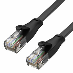 Kabel LAN Kat.6 płaski 1m UNITEK UTP Czarny-Kable i Przyłącza RTV i PC