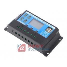 Kontroler solarny SOL 20ALCD USB 12/24V regulator ładowania
