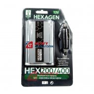 Przetwornica 12V/230V 200/400W H HEX USB