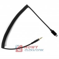 Kabel AUX USB-C -  Jack 3,5mm Wt.-Wt. 150cm Spirala