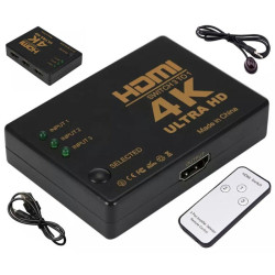 Przełącznik HDMI 1x3 UHD 4K Switch z pilotem-RTV SAT DVB-T