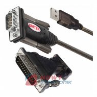 Przejściówka z USB na RS232 105A +adaptor RS9M/DB25M UNITEK Y-105A