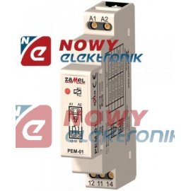 Przekaźnik DIN PEM-01/230 230VAC 16A 1 NO/NC ZAMEL elektromagnetyczny
