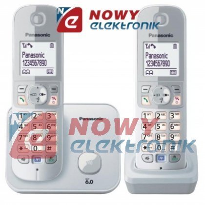 Telefon PanasonicKX-TG6812PDM(+ DUO szary bezprzewodowy