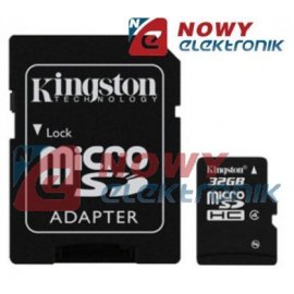 Karta pamięci micro SDHC 32GB K class 10  KINGSTON z adapt. UHS-I