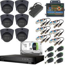 Zestaw monitoringu 6 kamer 4MPX| kopułki, HIKvision rejestrator, HDD 2TB, rozdzielacz DC, zasilacz-Monitoring CCTV