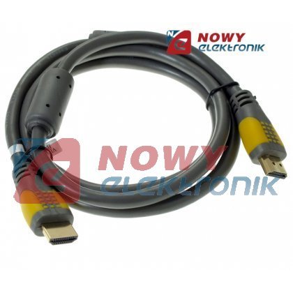 Kabel HDMI 1.8m złote s/ż 1.3B szaro/żółte