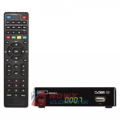 Tuner TV naz. DVB-T2 EMOS EM190- L . HD HEVC H265 /*MPP