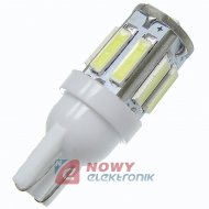 Dioda LED T10 10SMD7014 biała 12V żarówka