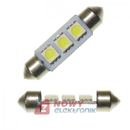 Dioda LED C5W 39mm 3xSMD5050 żarówka Biała 12V