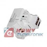 Ładowarka USB-A, USB-C Keystone 5V/3A PD20 Biała